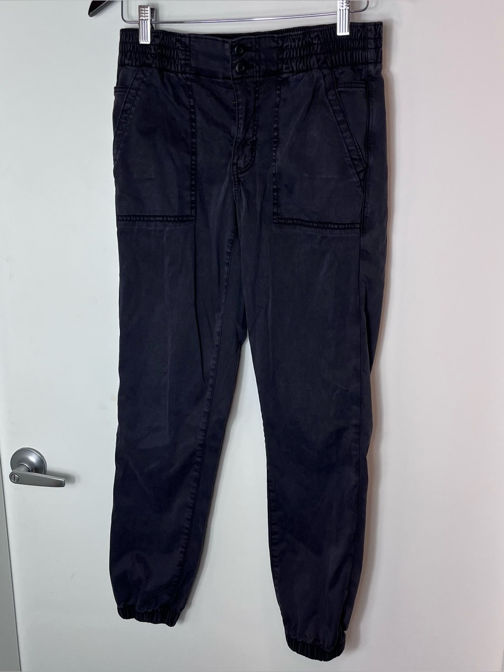 American Eagle Cargo Jogger Dark Gray Pants Size 10 Long Elastic Womens